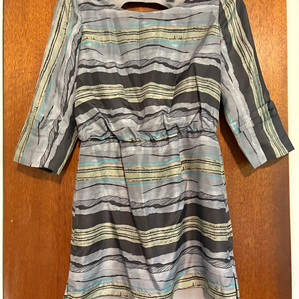 Hype Gray and Blue Striped Dress